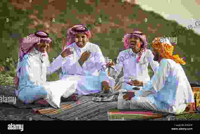 A Group Of Saudi Arabian Men Sitting On A Carpet, Drinking Tea. Crossing The Kingdom: Portraits Of Saudi Arabia