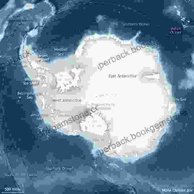 A Satellite Image Of Antarctica, Showing The Extent Of The Continent's Ice Sheet And The Areas That Are Most Vulnerable To Climate Change Turn Left After South America: Antarctica