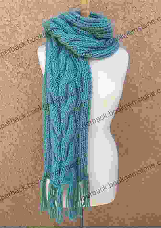 Crochet Chunky Cable Scarf With Fringed Edges And Soft Texture Celtic Cable Crochet: 18 Crochet Patterns For Modern Cabled Garments Accessories