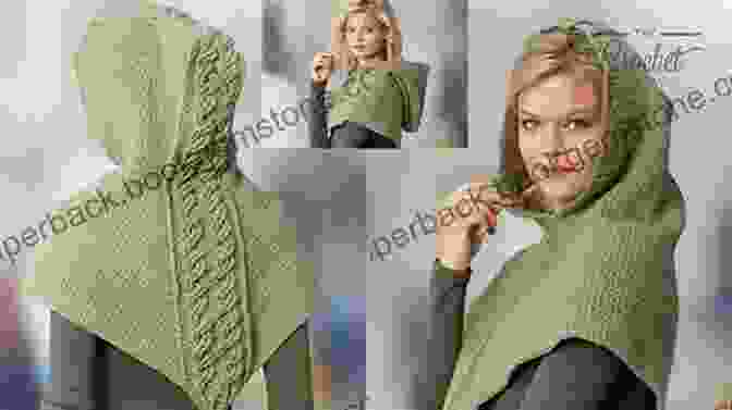 Crochet Hooded Cable Cowl With Intricate Cables, Ribbed Hood, And Button Closure Celtic Cable Crochet: 18 Crochet Patterns For Modern Cabled Garments Accessories