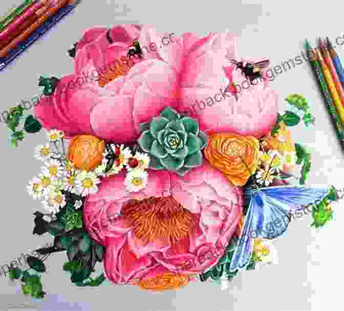 Drawing Of A Vibrant Bouquet Of Flowers With Intricate Details And Realistic Shading 50 Drawing Projects: A Creative Step By Step Workbook