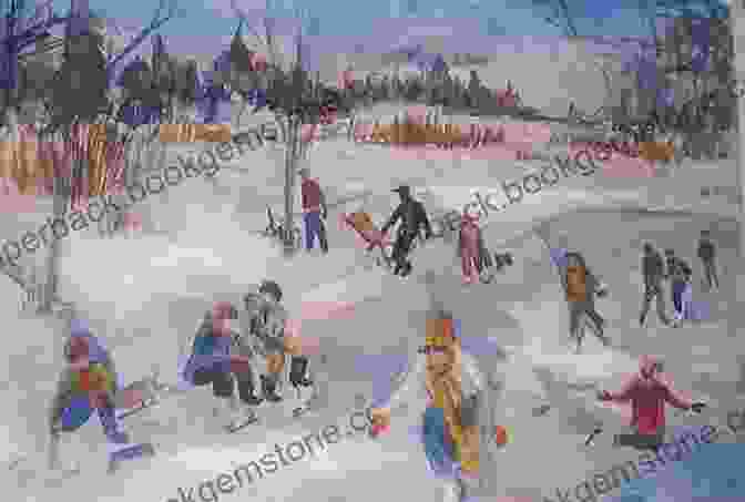 Skaters Painted On The Pond With A Mix Of Black, Brown, And Red Learn To Paint: The Skater S Pond