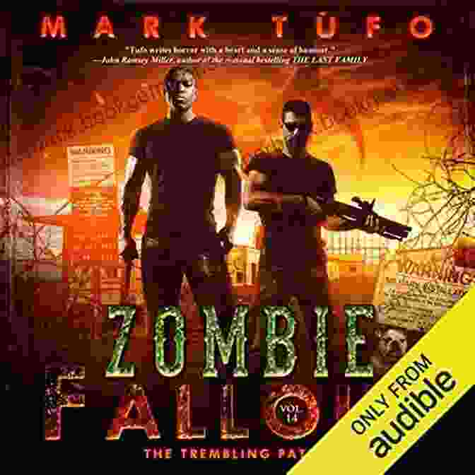 Zombie Fallout 14: The Trembling Path Cover Art. A Group Of Survivors Armed With Weapons Stand Amidst The Ruins Of A City Overrun By Zombies. The Sky Is Dark And Overcast, Casting An Eerie Glow On The Scene. The Zombies Are Depicted As Grotesque Creatures With Rotting Flesh And Torn Clothing. The Survivors Are Determined And Resolute, Their Faces Etched With Both Fear And Determination. Zombie Fallout 14: The Trembling Path